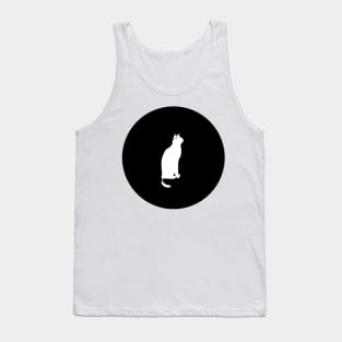 White Cat On The Moon Tank Top